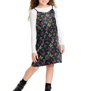 NWT ART CLASS 2-for-1 Long Sleeve Dress - Girls Black Butterfly Size XL (14/16)